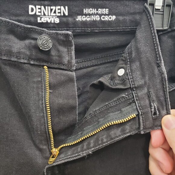 Denizen by Levi's High-Rise Jegging Crop Women's Black Cuffed Hem Jeans 28 - Picture 5 of 12